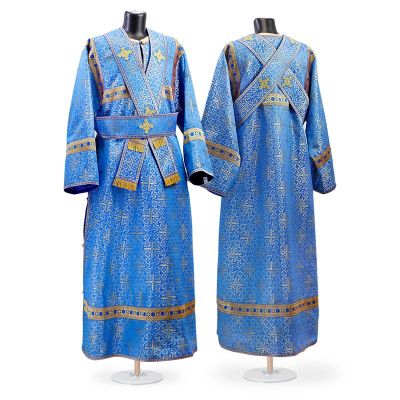 blue silk subdeacon vestment