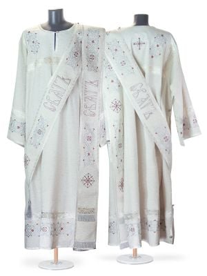 embroidered protodeacon silver vestment