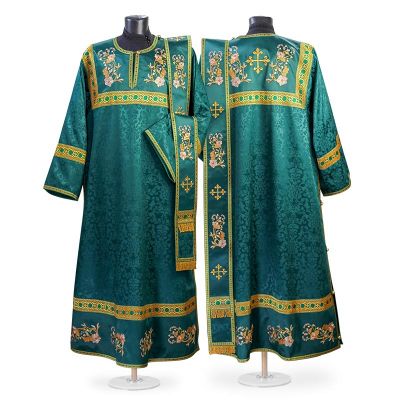 Beautiful green deacon vestment with embroidery