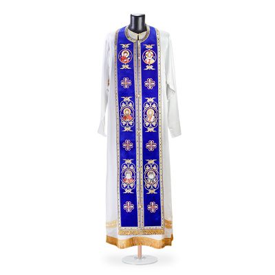 blue velvet epitrachelion with icons