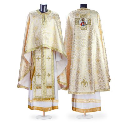 Greek-Style Priest Vestment with Embroidery of Christ Made of Silk