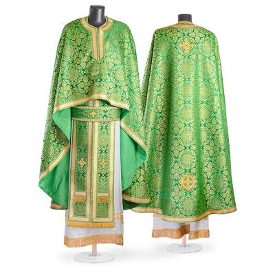 green greek-style priest vestment