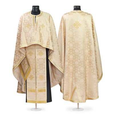 greek-style priest vestment beige with crosses