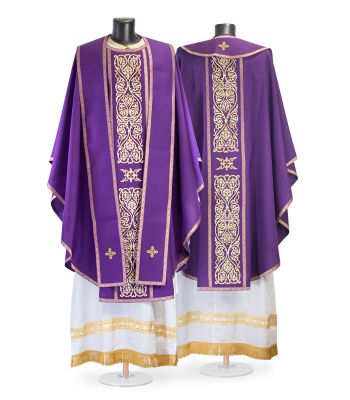 purple chasuble and a stole for a catholic clergy