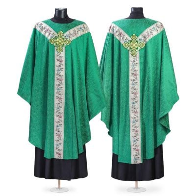 green vestment with gallon
