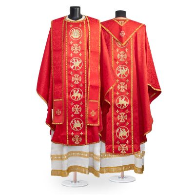 red catholic chasuble and