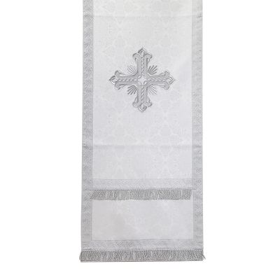 white and silver analogion cover for liturgy