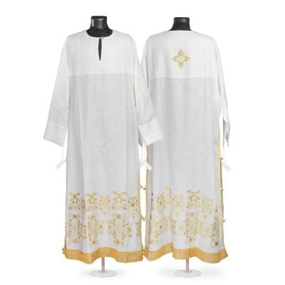 linen Podsakkosnik with embroidery and galloon