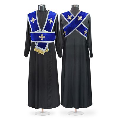 dark blue subdeacon orarion with embroidered crosses
