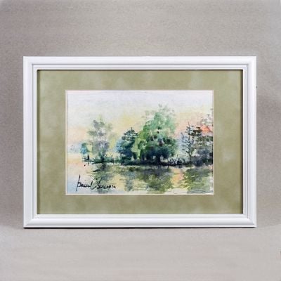 Collections of Watercolor Lake Paintings hand-drawn