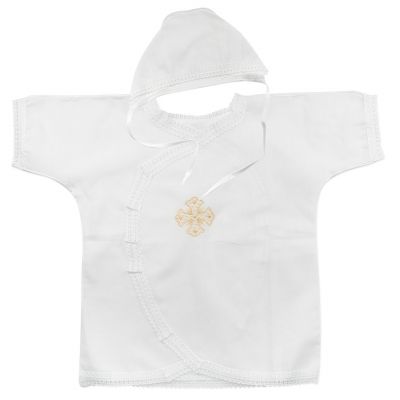 White Embroidered Christening Gown and Bonnet Set 