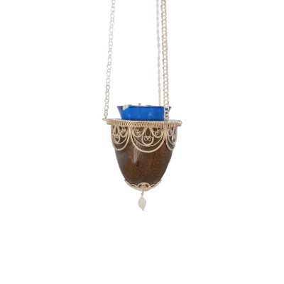 hanging silver vigil lamp