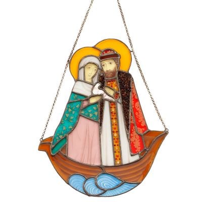 stained glass panel of Sts. Peter & Febronia of Murom