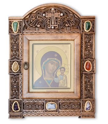 icon case handcarved from oak