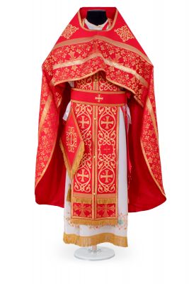 Orthodox vestment in red colour for Resurrection Liturgy
