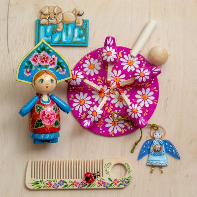 colourful toys from a box
