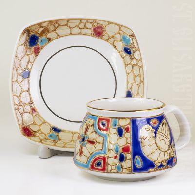 Byzantium Ceramic Cup & Saucer Set