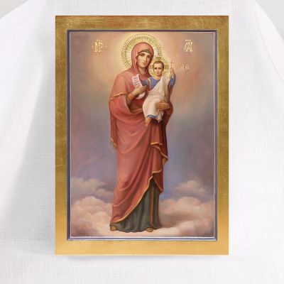 hand-painted icon of the Mother of God The Blessed Sky
