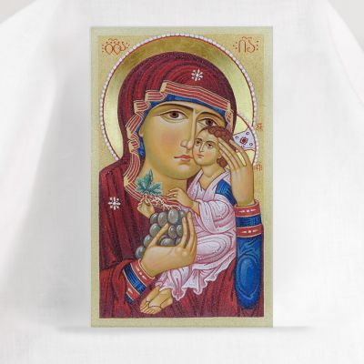 icon of grounded semi-precious stones the Mother of God “You are a Vineyard”