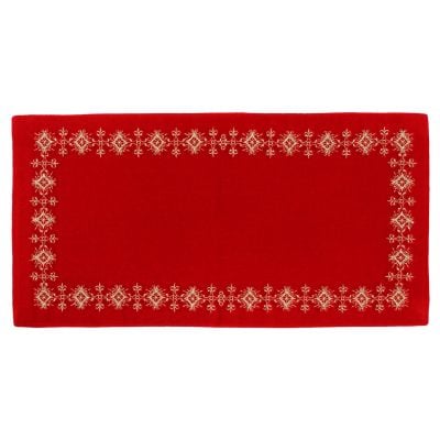 red velvet Holy Table Cross napkin with embroidered patterns