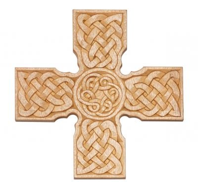wooden celtic carved cross