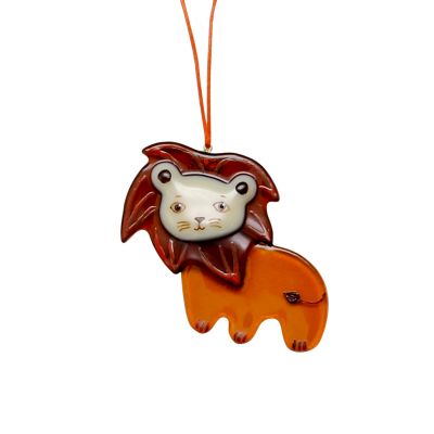 Stained-glass Lion Pendant