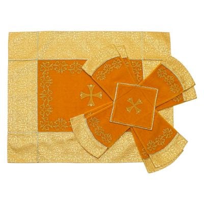 yellow velvet and silk with embroidery