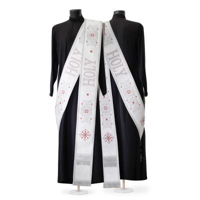 Easter embroidery orarion with a cross and tassels