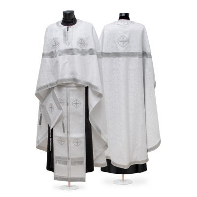 greek-style priest vestment beige with crosses
