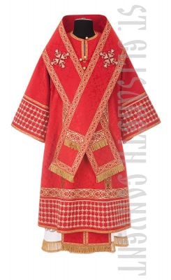 Red Paschal Bishop Vestment with Golden Embroidery