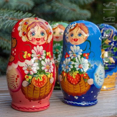 Russian Doll with Strawberries Small