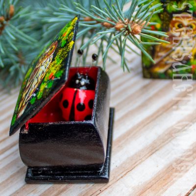 Colourful tiny wooden boxes for pills