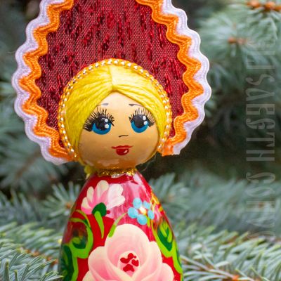 hanging Russian doll in kokoshnik