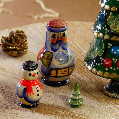 handmade christmas tree with a bauble