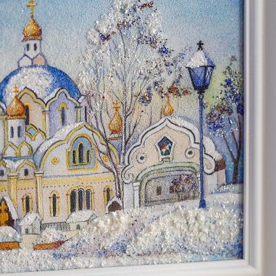 St Elisabeth Convent in Winter Gemstone Painting