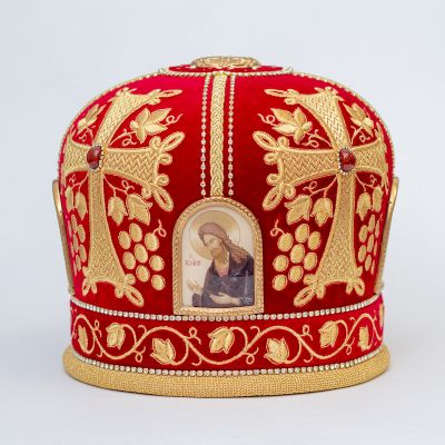 handmade velvet mitre