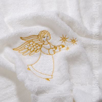 Cotton Terry Towel with Embroidered Guardian Angel (50*90 cm)