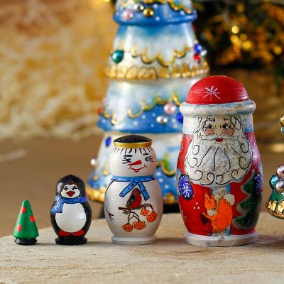 Christmas nesting tree hand painted