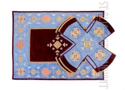 Blue Embroidered Liturgical Covers and Veil 