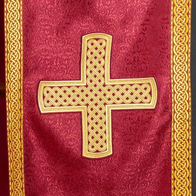 burgundy church silk analogion cover