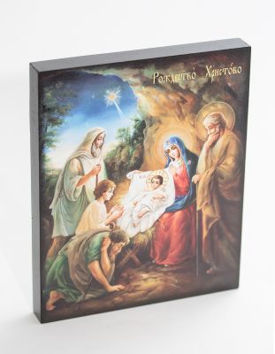 wooden icon of Nativity