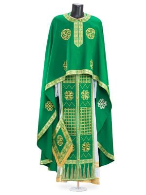 green greek vestment with holy Trinity embroidery