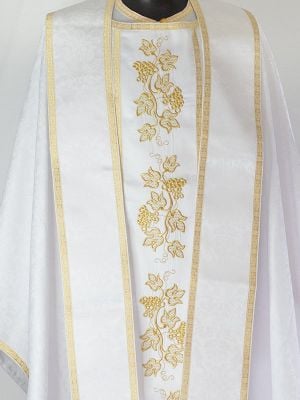 Chasuble and Stole with Floral Embroidery