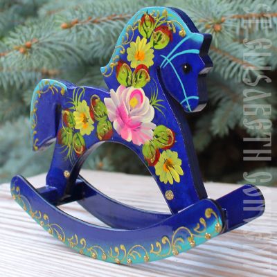wooden rocking horse , Souvenir ,folk crafts