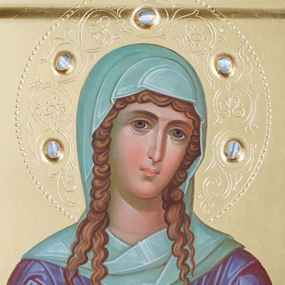 hand-painted icon of st Veronika with the veil of Christ not made by hands