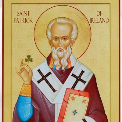 St Patrick of Ireland Wood-Mounted Icon