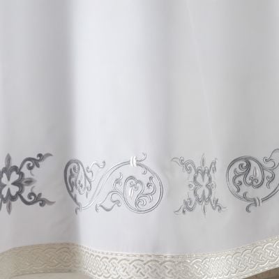 Russian style priest sticharion with embroidered lower hem