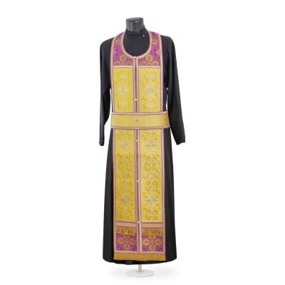 Russian-style priest vestment with embroidery on the phelonion and epitrachelion