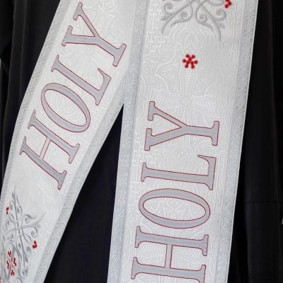 Easter embroidery orarion with a cross and tassels