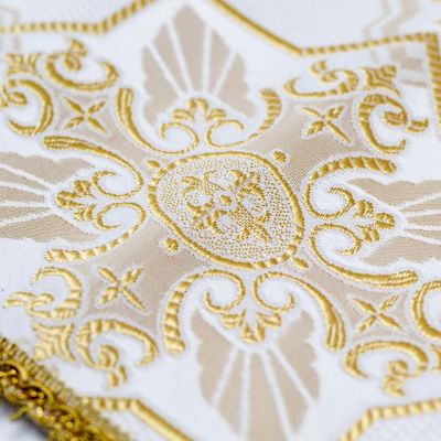 white-gold church silk Table Cross napkin